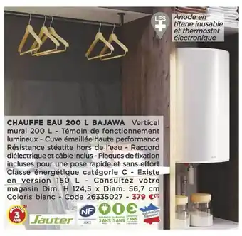 Bricomarché Chauffe eau 200 l bajawa sauter offre