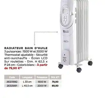 Bricomarché Radiateur bain d'huile offre