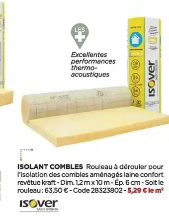 Isolant combles isover