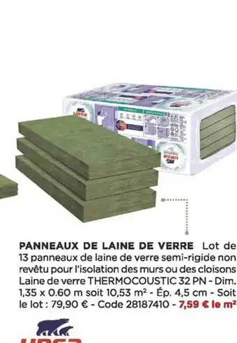 Bricomarché Panneaux de laine de verre ursa offre
