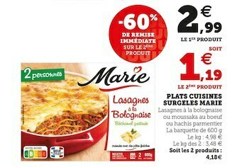 U Express PLATS CUISINES SURGELES offre