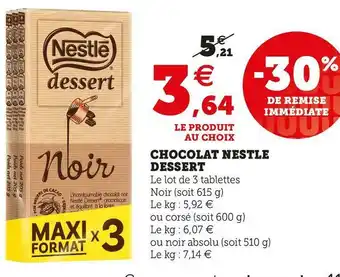 U Express CHOCOLAT DESSERT offre