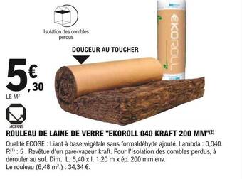 E.Leclerc Brico Rouleau de laine de verre offre