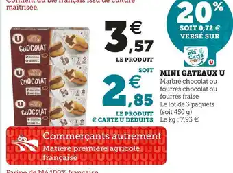 U Express MINI GATEAUX offre
