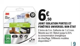 E.Leclerc Brico Joint isolation portes et fenêtres universel bon état offre