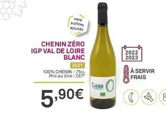 Chenin zéro igp val de loire blanc 2021