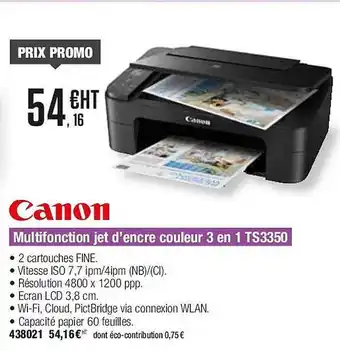 Plein ciel Multifonction jet d'encre couleur 3 en 1 ts3350 canon offre
