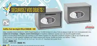 Plein ciel Coffre-fort de dépot vela ss802e-ed phoenix offre