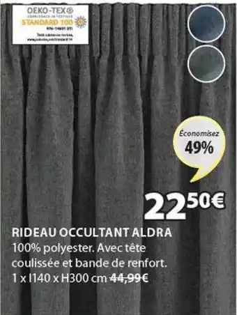 JYSK Rideau occultant aldra offre