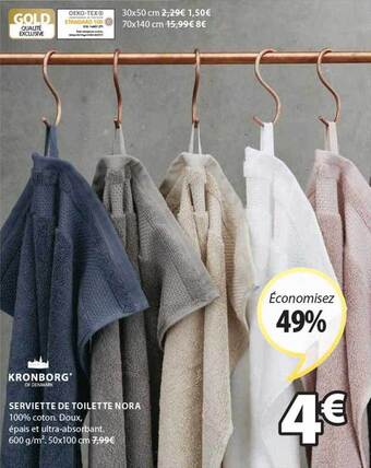 JYSK Serviette de toilette nora offre