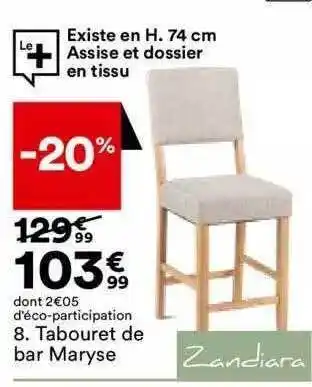 BUT Tabouret de bar maryse zandiara offre