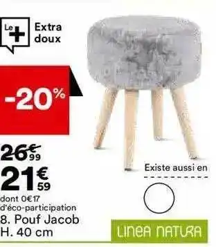 BUT Pouf jacob h. 40 cm linea natura offre