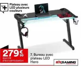 BUT Bureau avec plateau led hero bxgaming offre
