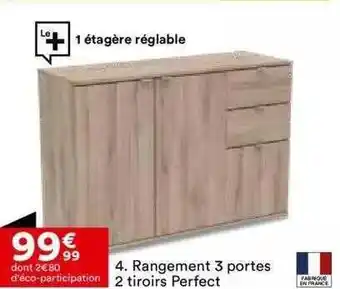 BUT Rangement 3 portes 2 tiroirs perfect offre