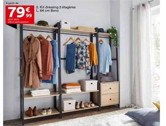 BUT Kit dressing 2 étagères l. 64 cm bono offre