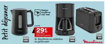 BUT Bouilloire ou cafetière ou grille-pain moulinex offre