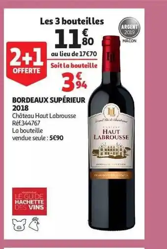 Auchan Bordeaux supérieur 2018 château haut labrousse offre