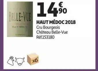 Auchan Haut médoc 2018 cru bourgeois château belle-vue offre