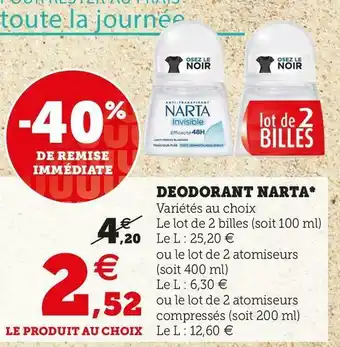 Super U DEODORANT offre