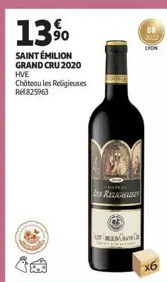 Auchan Saint émilion grand cru 2020 hve château les religieuses offre