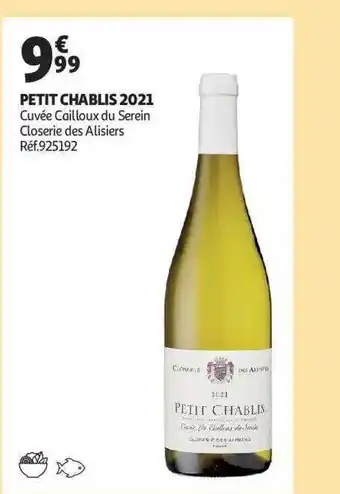 Petit chablis 2021 cuvée cailloux du serein closerie des alisiers