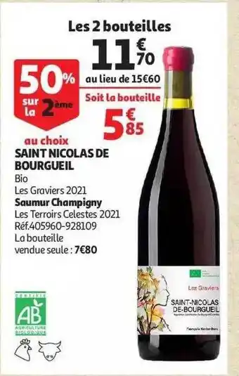 Auchan Saint nicolas de bourgueil bio les graviers 2021 offre
