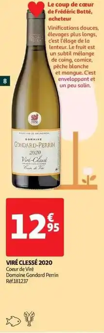 Auchan Viré clessé 2020 cœur de viré domaine gondard perrin offre