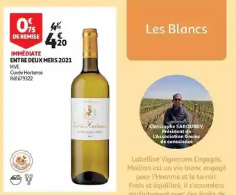 Auchan Entre deux mers 2021 hve cuvée hortense offre