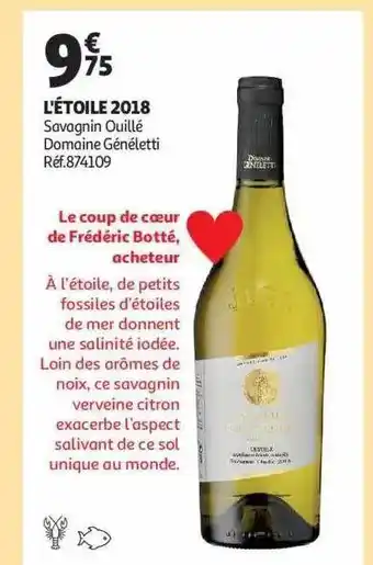 Auchan L'étoile 2018 savagnin ouillé domaine généletti offre