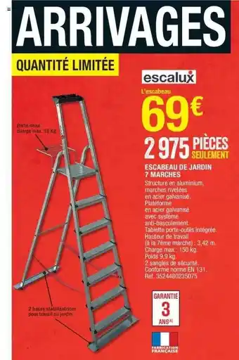 Brico Dépôt Escabeau de jardin 7 marches escalux offre