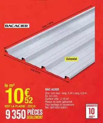 Brico Dépôt Bac acier bacacier offre