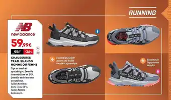 Sport 2000 Chaussures trail shando homme ou femme new balance offre