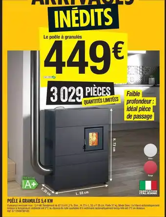 Poêle à granulés 5,4 kw