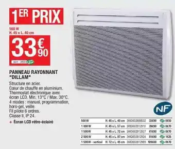 Brico Dépôt Panneau rayonnant offre