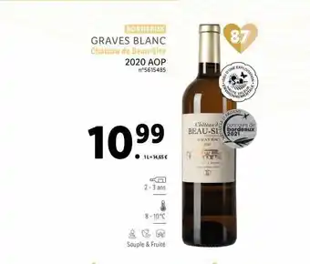 Lidl Graves blanc château de beau-site 2020 aop offre