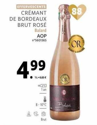 Lidl Crémant de bordeaux brut rosé balard aop offre