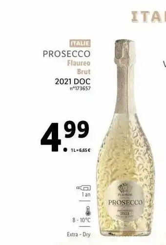 Lidl Prosecco flaureo brut 2021 doc offre