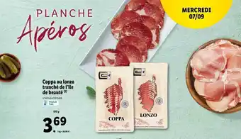 Lidl Coppa ou lonzo tranché de l'île de beauté offre