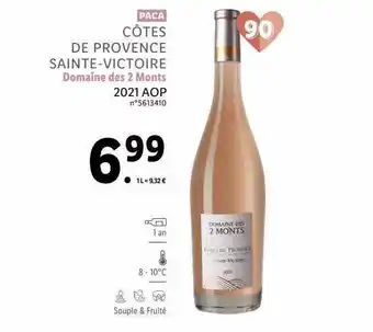 Côtes de provence sainte-victoire domaine des 2 monts 2021 aop