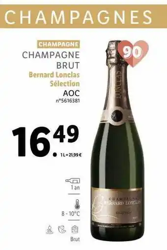 Lidl Champagne brut bernard lonclas sélection aoc offre