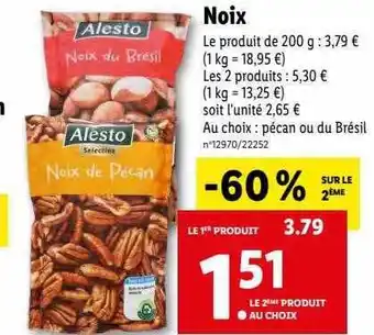 Lidl Noix alesto offre