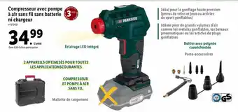 Compresseur avec pompe Ă air sans fil sans batterie ni chargeur parkside