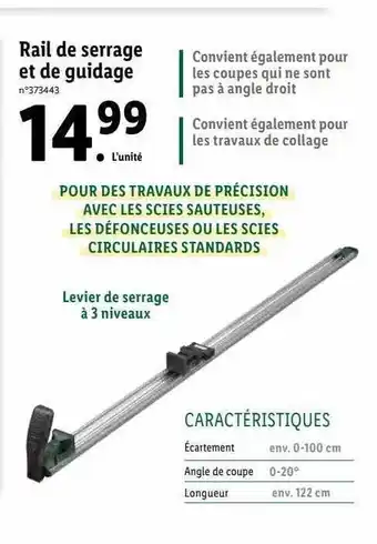 Lidl Rail de serrage et de guidage offre