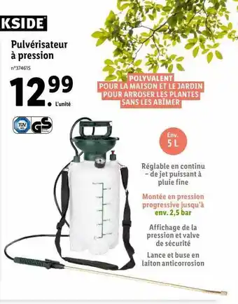 Lidl Pulvérisateur à préssion parkside offre