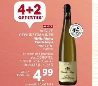 Lidl Alsace gewurztraminer vieilles vignes camille meyer 2020 aoc offre