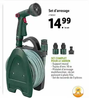Lidl Set d'arrosage parkside offre