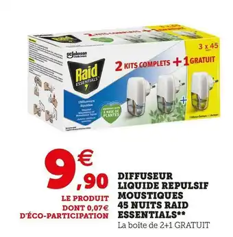 Super U DIFFUSEUR LIQUIDE REPULSIF MOUSTIQUES 45 NUITS* offre