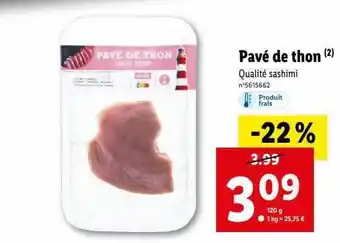 Lidl Pavé de thon offre