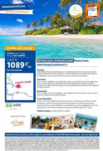 Lidl République dominicaine punta cana - bahia principe grand bavaro 5* offre