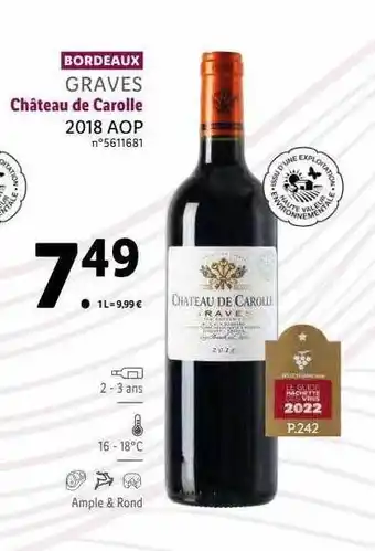 Lidl Graves château de carolle 2018 aop offre